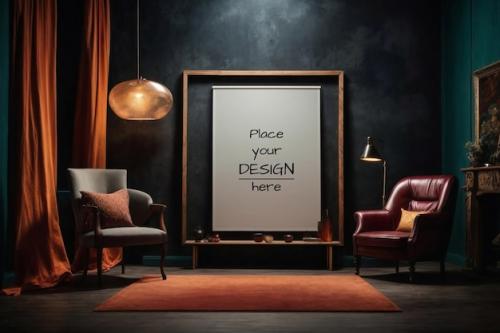 Premium PSD | Interior design with mockup frames Premium PSD