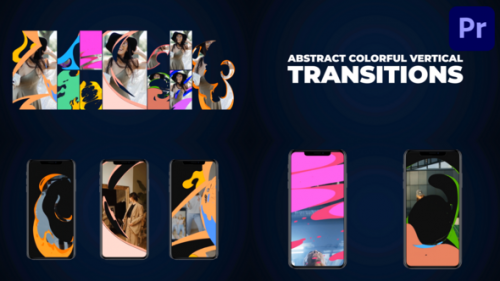 Videohive - Abstract Colorful Vertical Transitions | Premiere Pro MOGRT - 48267603 - 48267603