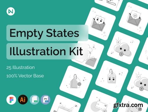 Empty State Illustration Kit Ui8.net