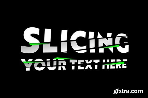 Slicing Text Effect FWLZ9AZ