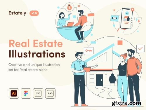 Estately - Real Estately Illustration Set Ui8.net