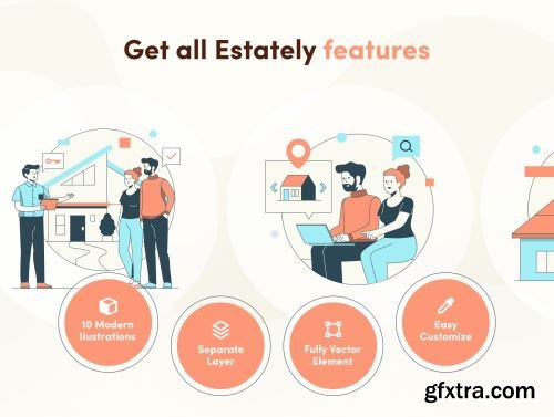 Estately - Real Estately Illustration Set Ui8.net