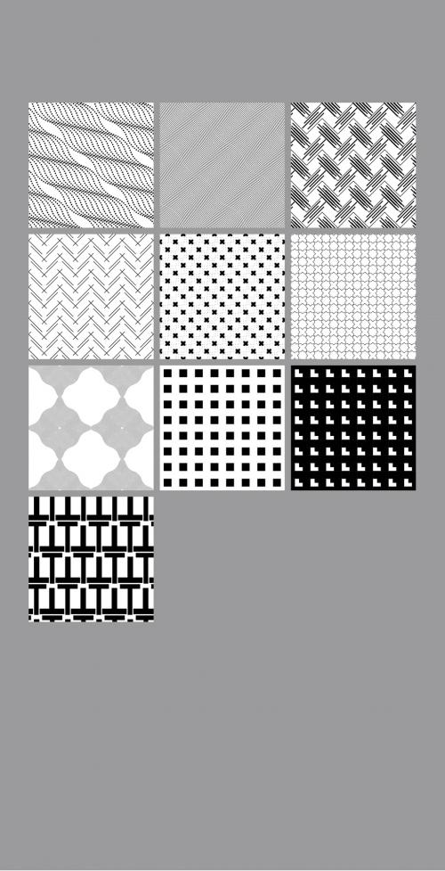 Seamless Pattern Collection with Simple Black and White Geometric Shapes 644173297