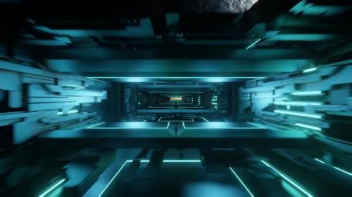 Videohive - Space Station Tunnel Loop - 48256295 - 48256295