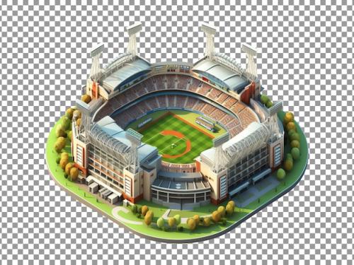 Premium PSD | Beautiful 3d stadium isolated on transparent background Premium PSD