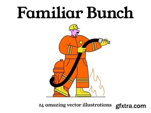 Familiar Bunch - illustration pack Ui8.net