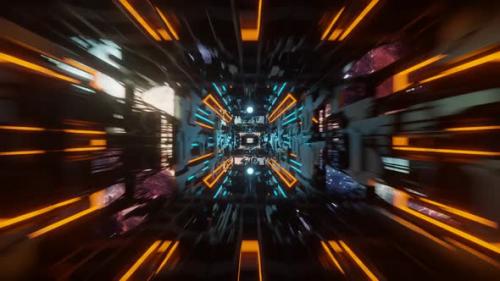 Videohive - 3d Sci Fi Tunnel Loop - 48256329 - 48256329