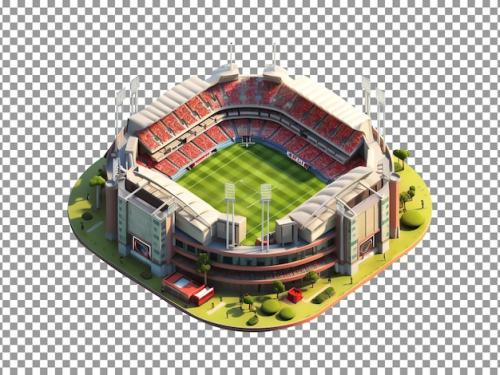 Premium PSD | Beautiful 3d stadium isolated on transparent background Premium PSD