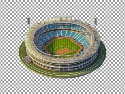 Premium PSD | Beautiful 3d stadium isolated on transparent background Premium PSD