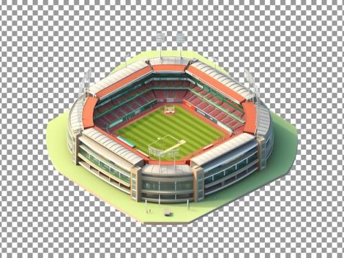 Premium PSD | Beautiful 3d stadium isolated on transparent background Premium PSD