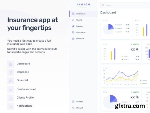 Indigo Insurance Admin Dashboard Web UI Kit Ui8.net