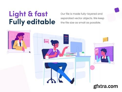 Illustraly - Work from Home Illustration set Ui8.net