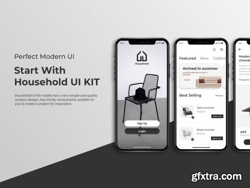 Household - Furniture Application Mobile UI Kit Ui8.net