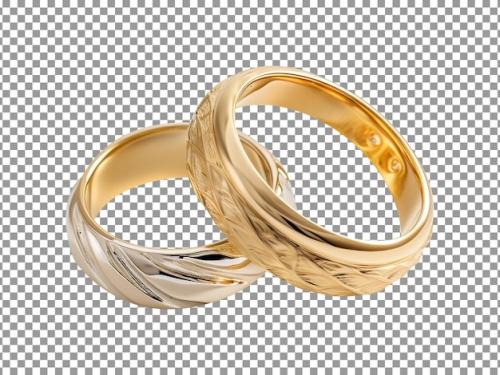 Premium PSD | Beautiful gold rings isolated on transparent background Premium PSD