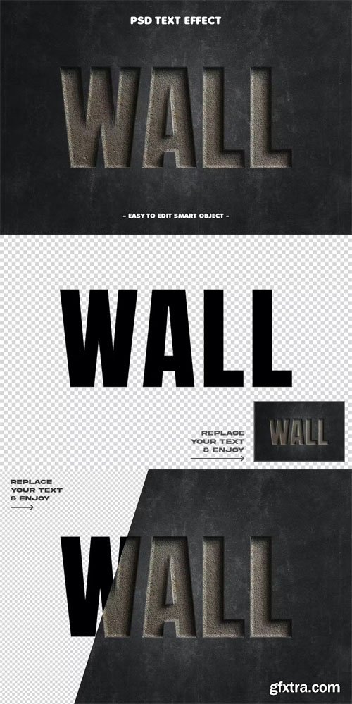 Grunge Wall 3D Layer Style Text Effect