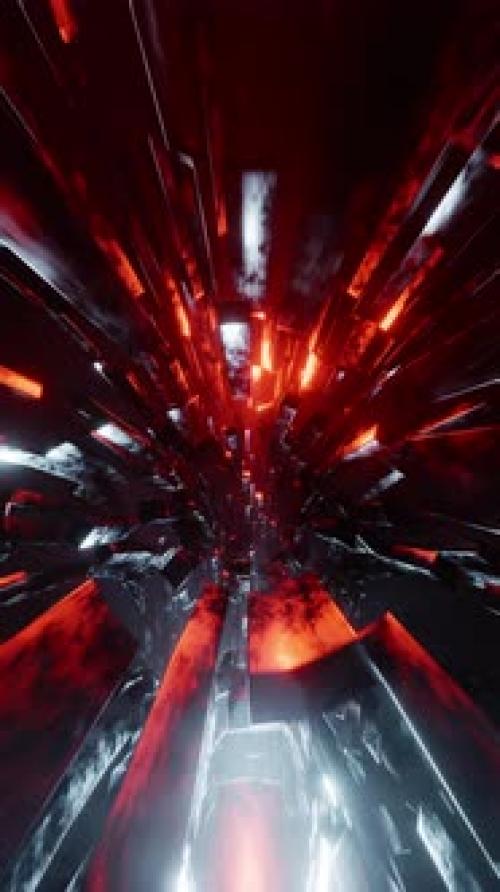 Videohive - Flying through a tunnel in outer space. Vertical looped video - 48261845 - 48261845