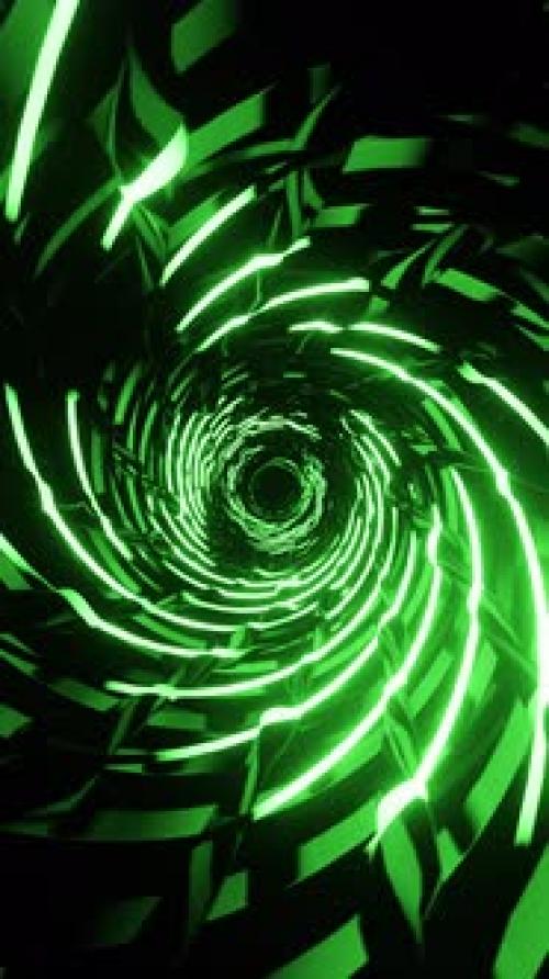 Videohive - Green tunnel with hypnotic lines. Seamless Vertical looped video - 48261847 - 48261847