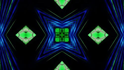 Videohive - Blue abstract background with star pattern in the center. Kaleidoscope VJ loop - 48261921 - 48261921