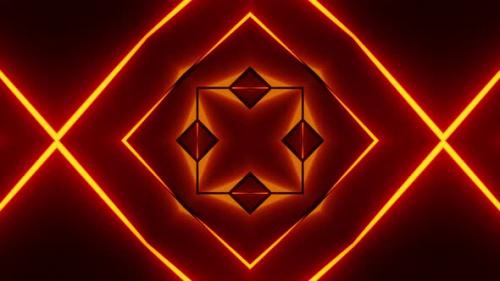 Videohive - Red and yellow abstract design with black background. Kaleidoscope VJ loop - 48261923 - 48261923