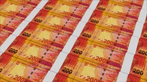 Videohive - 200 SOUTH AFRICAN RAND banknotes printed by a money press - 48262023 - 48262023