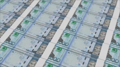 Videohive - 2000 DOMINICAN PESO banknotes printed by a money press - 48262103 - 48262103