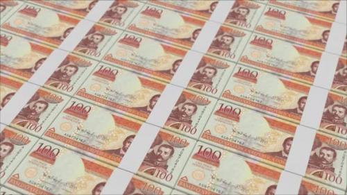 Videohive - 100 DOMINICAN PESO banknotes printed by a money press - 48262107 - 48262107