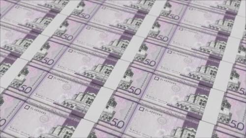 Videohive - 50 DOMINICAN PESO banknotes printed by a money press - 48262109 - 48262109