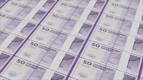 Videohive - 50 DANISH KRONE banknotes printed by a money press - 48262112 - 48262112