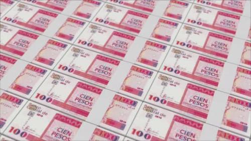 Videohive - 100 CUBAN PESO banknotes printed by a money press - 48262113 - 48262113