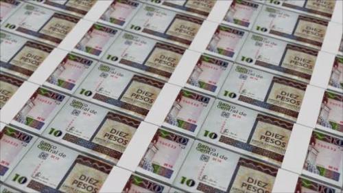 Videohive - 10 CUBAN PESO banknotes printed by a money press - 48262116 - 48262116