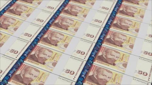 Videohive - 50 BULGARIAN LEVA banknotes printed by a money press - 48262118 - 48262118