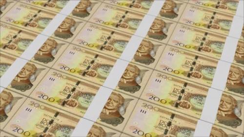 Videohive - 200 BOLIVIAN BOLIVIANO banknotes printed by a money press - 48262124 - 48262124