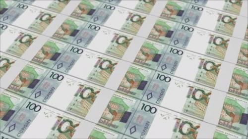 Videohive - 100 BELARUSIAN RUBLE banknotes printed by a money press - 48262129 - 48262129