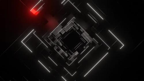 Videohive - Gray And Red Abstract Squares Dimension Background Vj Loop In HD - 48270820 - 48270820