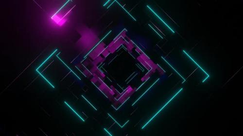 Videohive - Pink And Cyan Abstract Squares Dimension Background Vj Loop In HD - 48270827 - 48270827