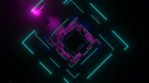 Videohive - Pink And Cyan Abstract Squares Dimension Background Vj Loop In 4K - 48270832 - 48270832