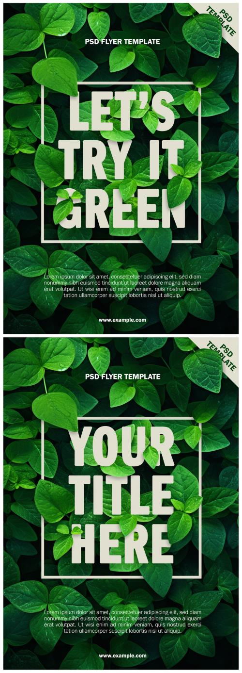 Green nature flyer design (background ai generated) 643031809