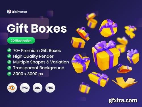 Gift Boxes - 3D Illustration Ui8.net