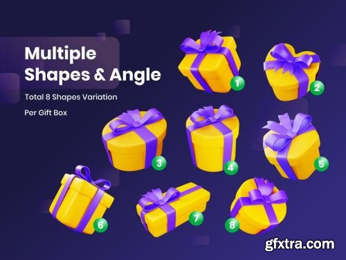 Gift Boxes - 3D Illustration Ui8.net