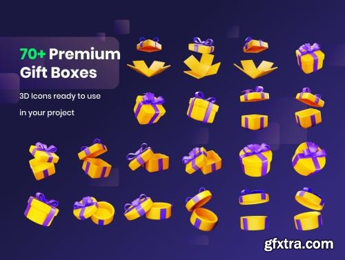 Gift Boxes - 3D Illustration Ui8.net