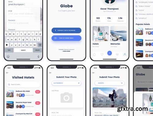 Globe Travel app Ui8.net