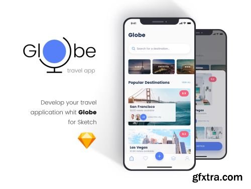 Globe Travel app Ui8.net