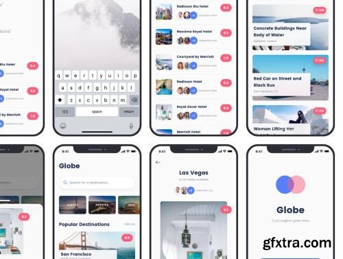 Globe Travel app Ui8.net