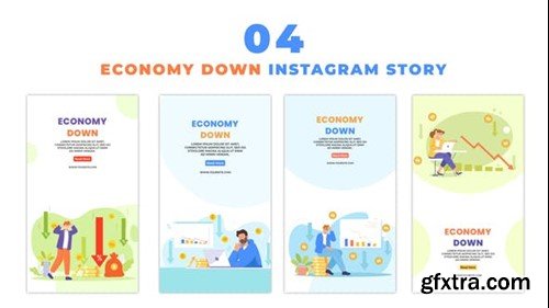 Videohive Stock Market Crash Flat Vector Animated Instagram Story 48622195