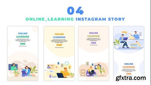 Videohive Vector Interactive Learning Scene Instagram Story 48622113
