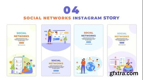 Videohive Social Networking Sites Animated Character Instagram Story 48622509