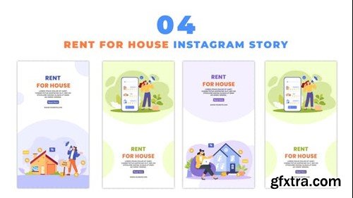 Videohive Flat Character Design House Rental Advertisements Instagram Story 48622291