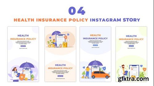 Videohive Flat Character Design Health Insurance Policy Instagram Story 48622558
