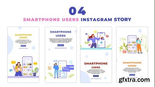 Videohive Animated Character Design Mobile Users Instagram Story 48619393
