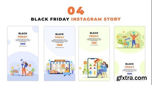 Videohive Black Friday Sale Marketing Flat Animated Character Instagram Story 48622184